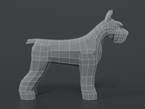 low poly cartoon standard schnauzer dog 3D 모델