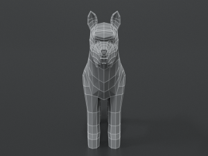 low poly cartoon standard schnauzer dog 3D 모델