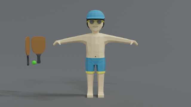 low poly cartoon summer guy Modello 3D .c4d .max .obj .3ds .fbx .stl .blend 