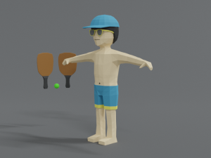 low poly cartoon summer guy Modello 3D