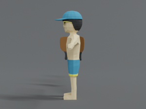 low poly cartoon summer guy Modello 3D