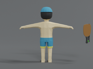 low poly cartoon summer guy Modello 3D