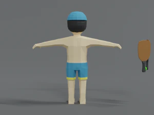 low poly cartoon summer guy 3D Model