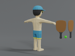 low poly cartoon summer guy Modello 3D