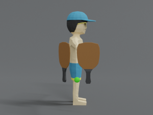 low poly cartoon summer guy Modello 3D