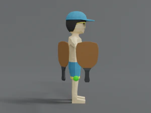 low poly cartoon summer guy 3D Model