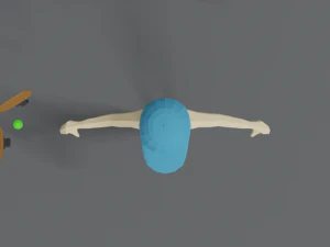 low poly cartoon summer guy 3D Model