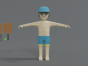 low poly cartoon summer guy Modello 3D