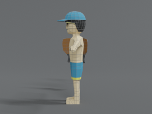 low poly cartoon summer guy Modello 3D
