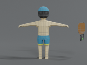 low poly cartoon summer guy Modello 3D