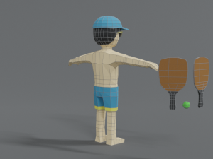 low poly cartoon summer guy Modello 3D