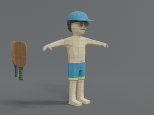 low poly cartoon summer guy Modello 3D