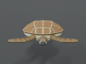 low poly cartoon loggerhead sea turtle 3D Model