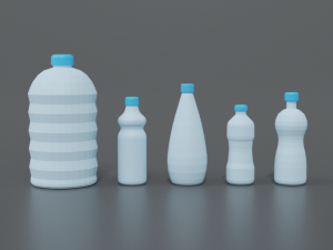 low poly cartoon water bottles 3Dモデル