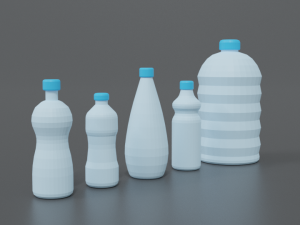 low poly cartoon water bottles 3Dモデル
