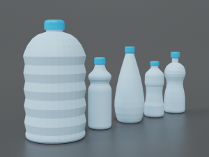 low poly cartoon water bottles 3Dモデル