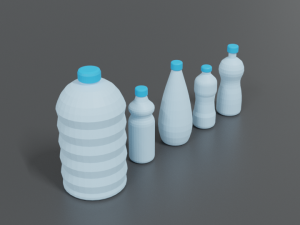low poly cartoon water bottles 3Dモデル