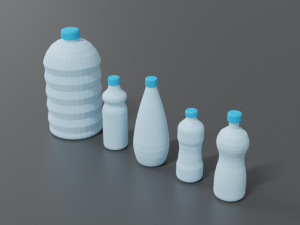 low poly cartoon water bottles 3Dモデル