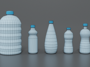 low poly cartoon water bottles 3Dモデル