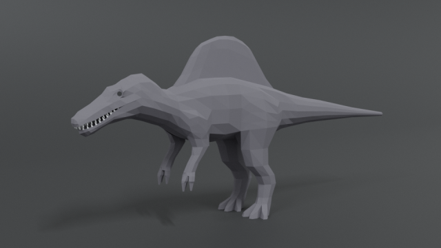 low poly cartoon spinisaurus dinosaur 3D Модель .c4d .max .obj .3ds .fbx .stl .blend 