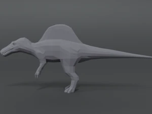 low poly cartoon spinisaurus dinosaur 3D Model