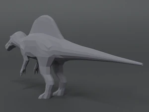 low poly cartoon spinisaurus dinosaur 3D Model