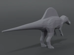low poly cartoon spinisaurus dinosaur 3D Model