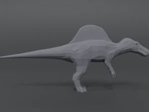 low poly cartoon spinisaurus dinosaur 3D Model