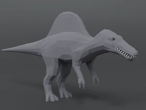 low poly cartoon spinisaurus dinosaur 3D Model