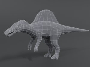 low poly cartoon spinisaurus dinosaur 3D Модель