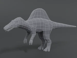 low poly cartoon spinisaurus dinosaur 3D Model