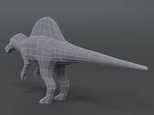low poly cartoon spinisaurus dinosaur 3D Модель