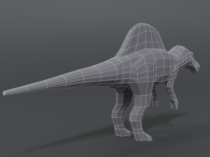 low poly cartoon spinisaurus dinosaur 3D Модель