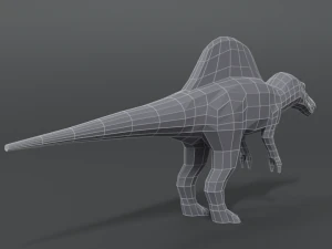 low poly cartoon spinisaurus dinosaur 3D Model