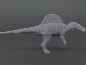 low poly cartoon spinisaurus dinosaur 3D Model