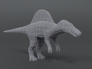 low poly cartoon spinisaurus dinosaur 3D Модель