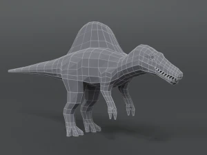 low poly cartoon spinisaurus dinosaur 3D Model