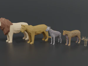 afrykańskie drapieżniki o niskiej zawartości poli Model 3D