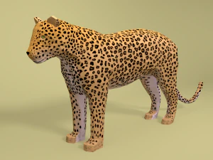 low poly african predators 3D Model