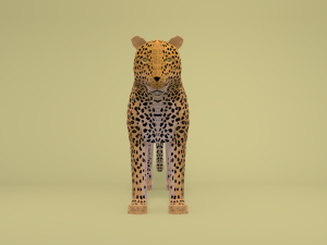 low poly african predators 3D Model