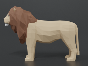 low poly african predators 3D Model