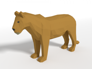 low poly african predators 3D Model