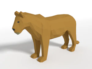 low poly african predators 3D Model