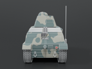 low poly cartoon somua s35 tank Model 3D