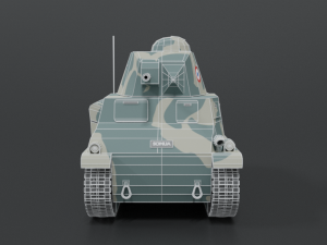 low poly cartoon somua s35 tank Model 3D