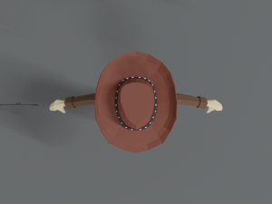 low poly cartoon cowboy Model 3D