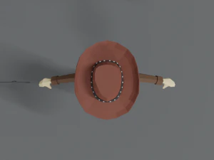 low poly cartoon cowboy 3D Model