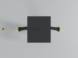 low poly cartoon graduation guy 3D Model