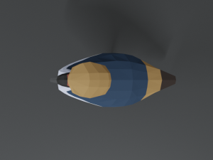 low poly cartoon grey crowned crane 3D Model