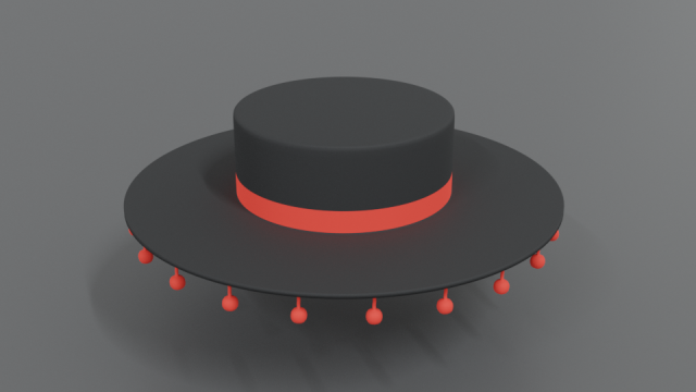 cartoon spanish hat Modello 3D .c4d .max .obj .3ds .fbx .stl .blend 